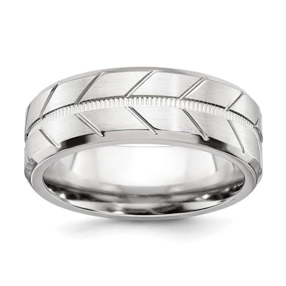 Chisel Cobalt Brushed & Polished Beveled 8mm Band - image 6